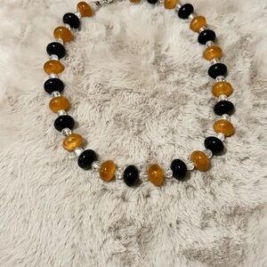 Vintage 1980s Black and Gold Necklace